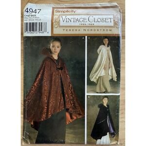 Simplicity 4947 Vintage‎ Closet Cape Pattern Teresa Nordstrom One Size Uncut